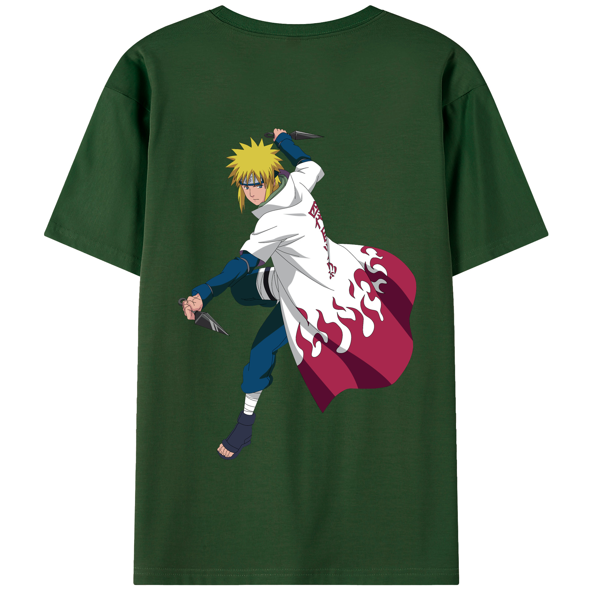 （画像用） NARUTO -ナルト- 波風 ミナト Namikaze Minato 綿100％半袖Tシャツ（背面プリント）